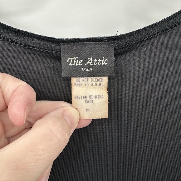 vintage 90s VELVET MIDI DRESS emo goth thigh high slit Y2K retro lbd black M - Picture 7 of 8